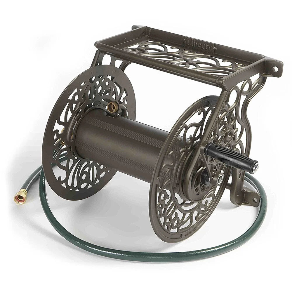 125 Foot Steel Garden Hose Wall Mounted Reel (3 Pack) T2949