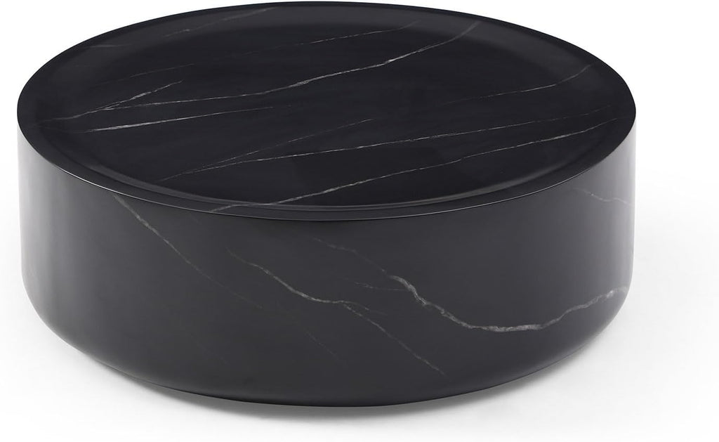 Black Faux Marble Round Coffee Table H564