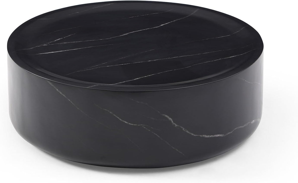 Black Faux Marble Round Coffee Table H564
