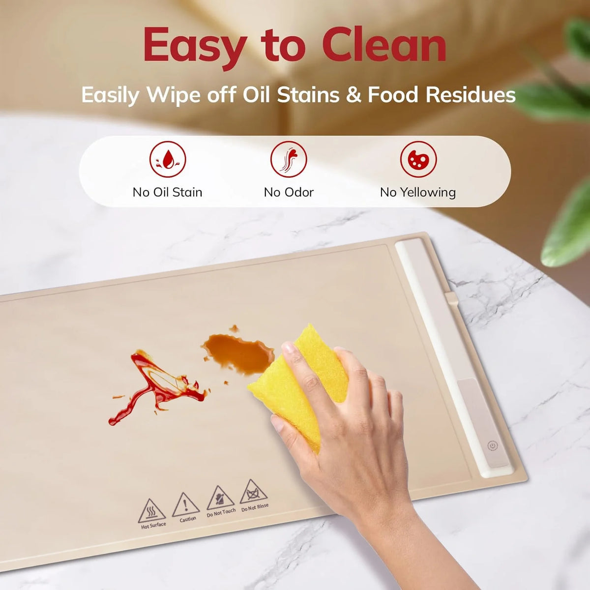 White Adjustable Temperature Foldable Electric Warming Tray R3603