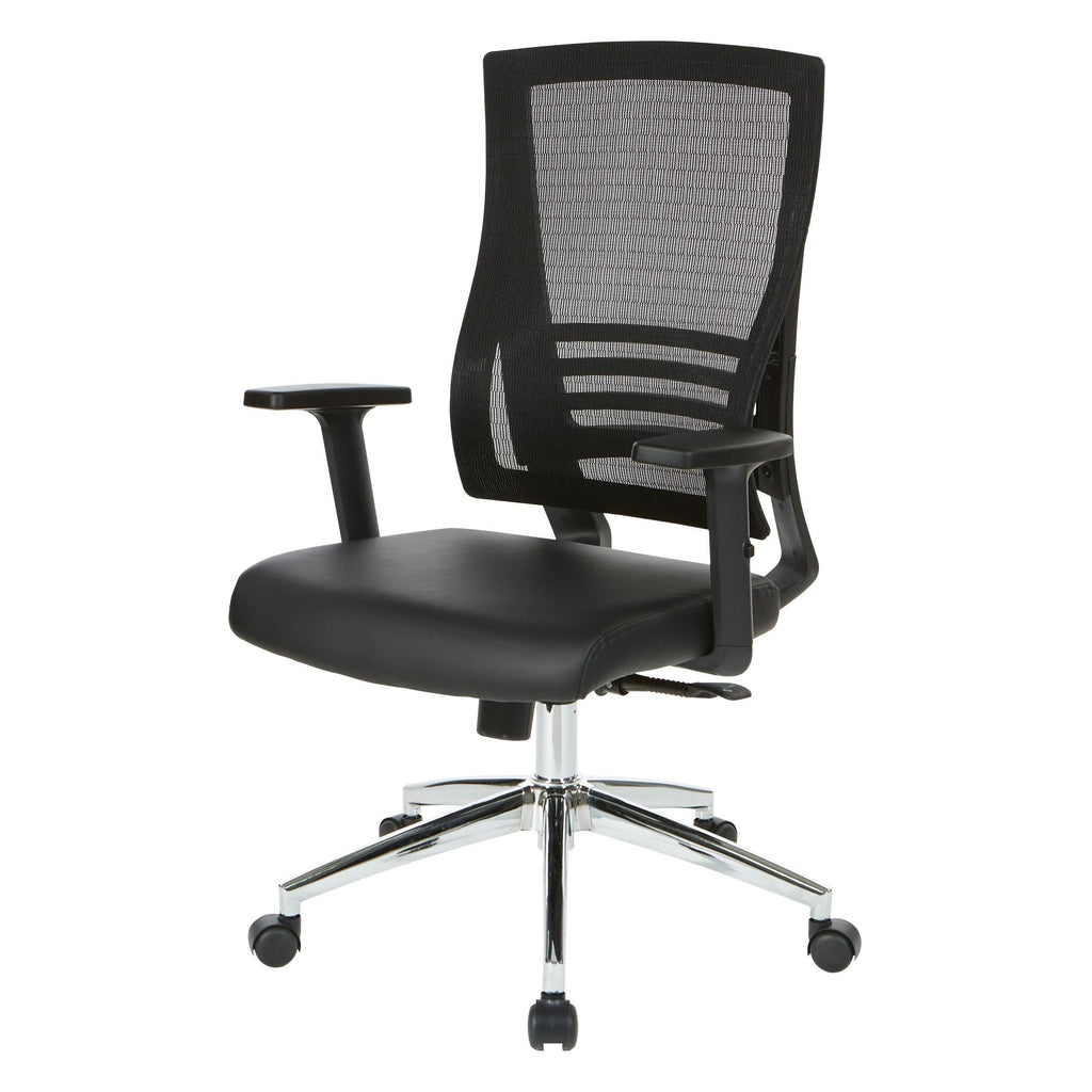 Bonded Leather Seat Office Chair with Black Frame V329302