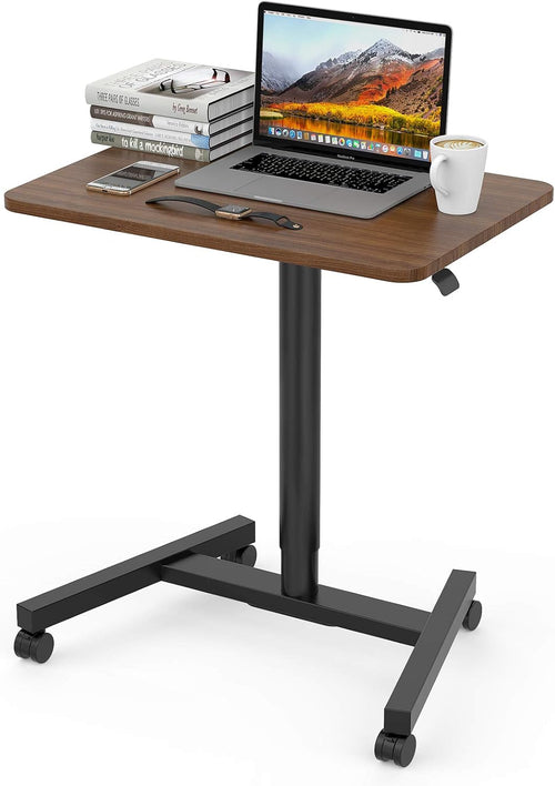 28 Inch Height Adjustable Sit Stand Desk with Wheels Black D118482