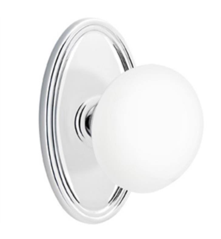 Passage Knob with Oval Rose, Bright Chrome M344