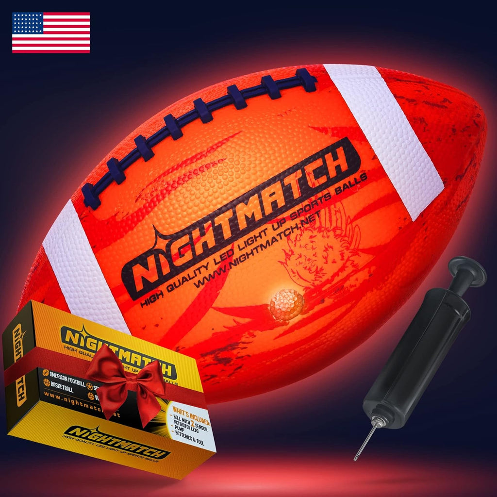 Glow in The Dark LED Football with Two LEDs Pack of 2 E863951