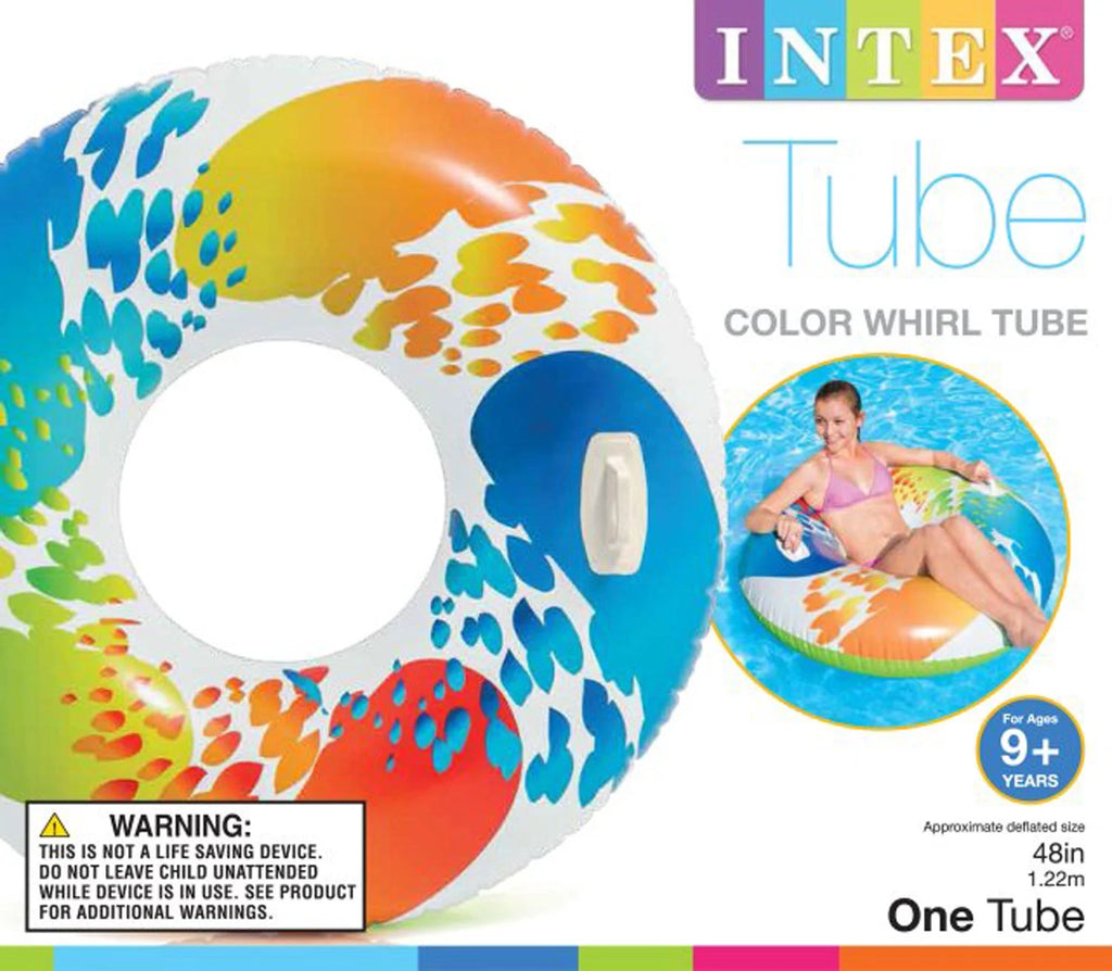 Inflatable 47" Color Whirl Tube Pool Raft with Handles (6 Pack) R725643