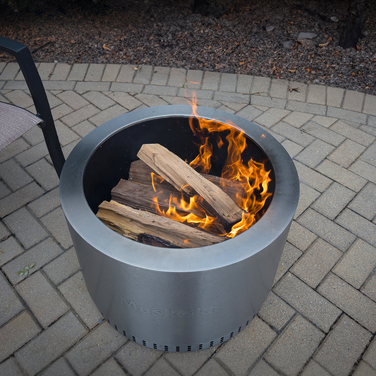 25 Stainless Steel Smokeless Wood Burning Fire Pit with Cover B7924
