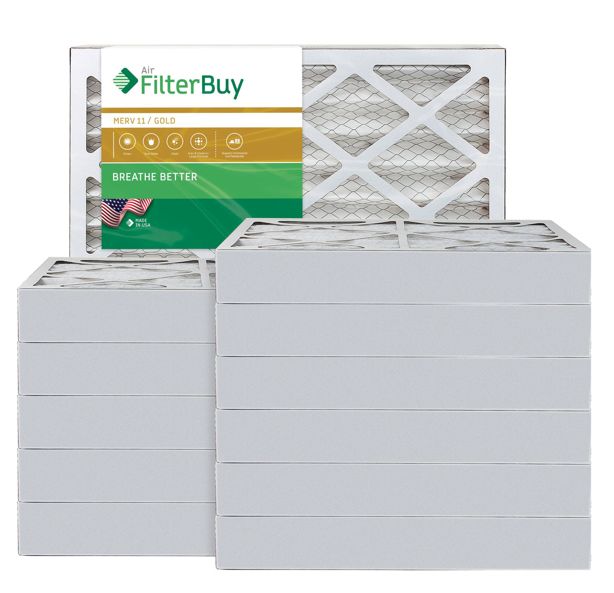 14x20x4 MERV 11 Pleated AC Furnace Air Filter, Pack of 12 K628