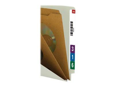 Legal Size Gray/Green 2 Pocket File Folder with Fasteners, 10/Box O6640