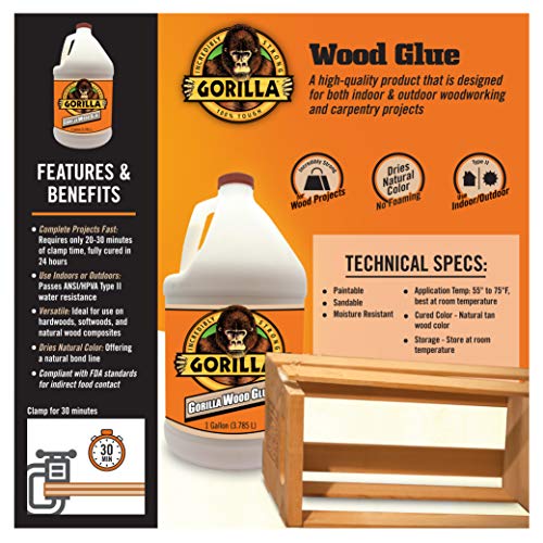 1 Gallon Natural Wood Color Wood Glue T5597