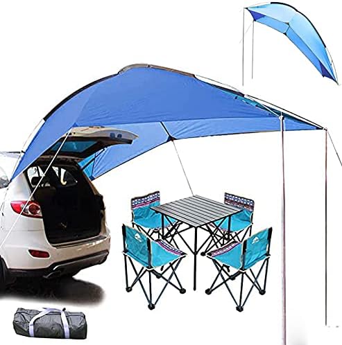 Portable Camping Car Tail Tent Multi-Person Awning Sunshade Blue V881288