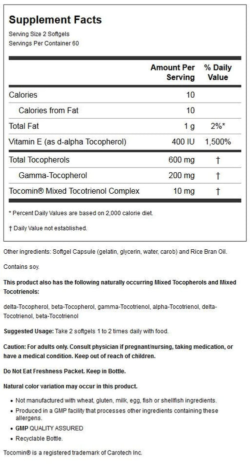 120 Softgels Mixed Tocopherols & Tocotrienols T468375