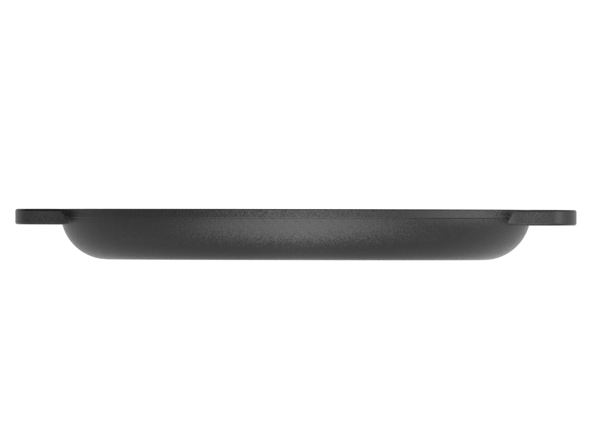 Black 12 in x 14 in x 1 in Cast Iron Baking Pizza Pan N657