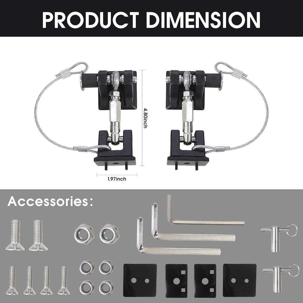 Aluminum Locking Hood Latch Kit 1 Pair E554