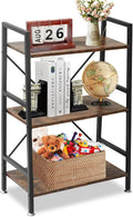 3 Tier Wood and Metal Rustic Brown Bookshelf X2331