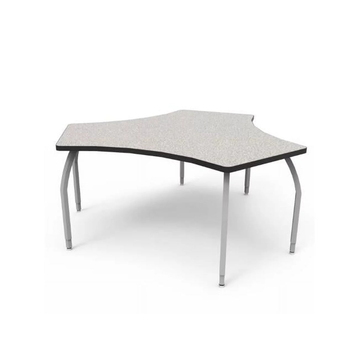 Grey Nebula Laminate Table with 4 Adjustable Silver Legs B46060