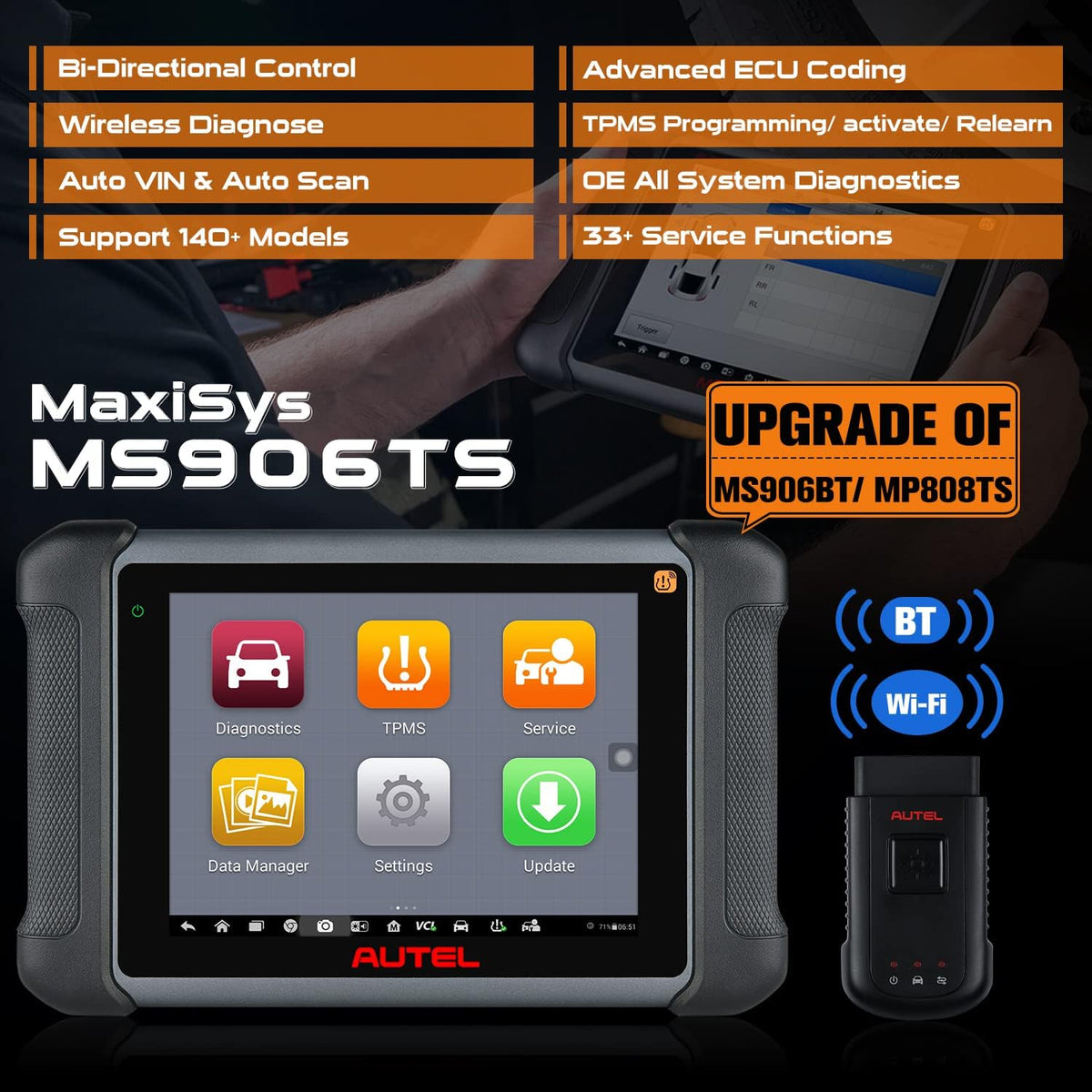 Diagnostic Scan Tool with TPMS and ECU Coding S856786