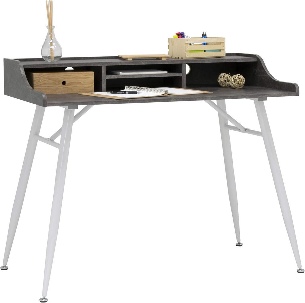 Black Graphite Ashwood Desk with Storage Compartments G871030