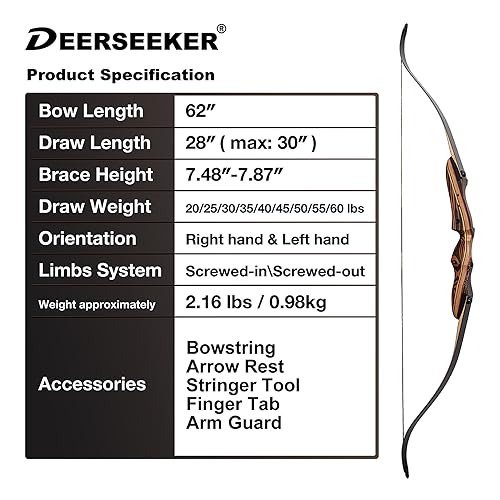 62" Takedown Recurve Bow Set with Laminated Wooden Riser L8187