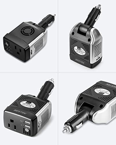 150W Power Inverter 12V to 110V Car Charger with 2 USB Ports K9638
