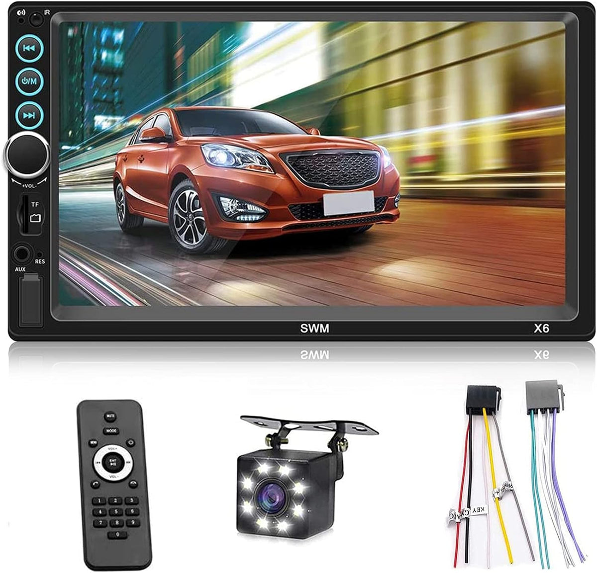 7 Inch Double Din Touch Screen Car Stereo with Backup Camera P289366