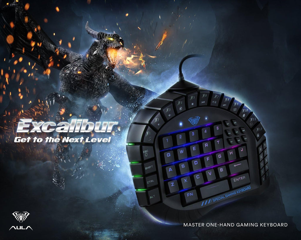 One Handed Mechanical Gaming Keyboard with Wrist Rest C8342