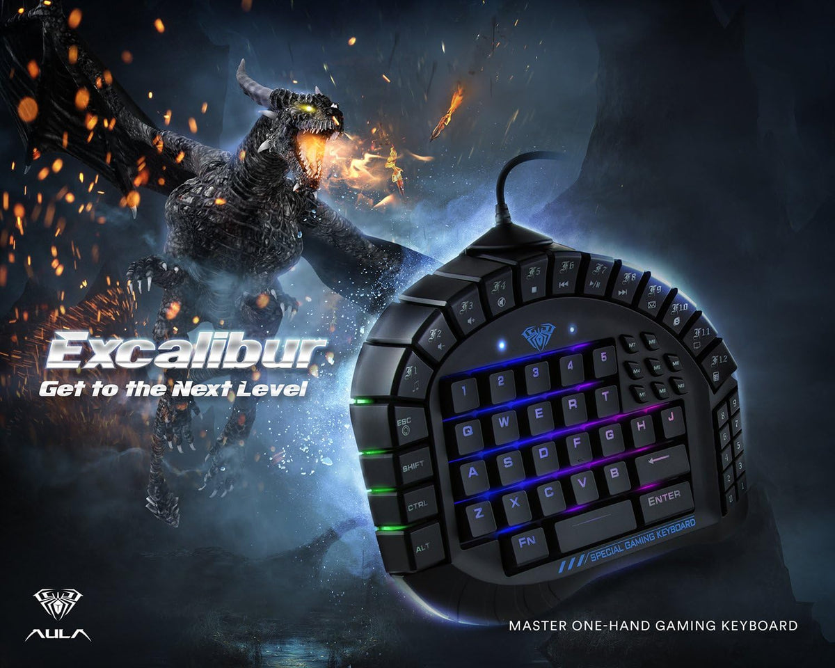 One Handed Mechanical Gaming Keyboard with Wrist Rest C8342
