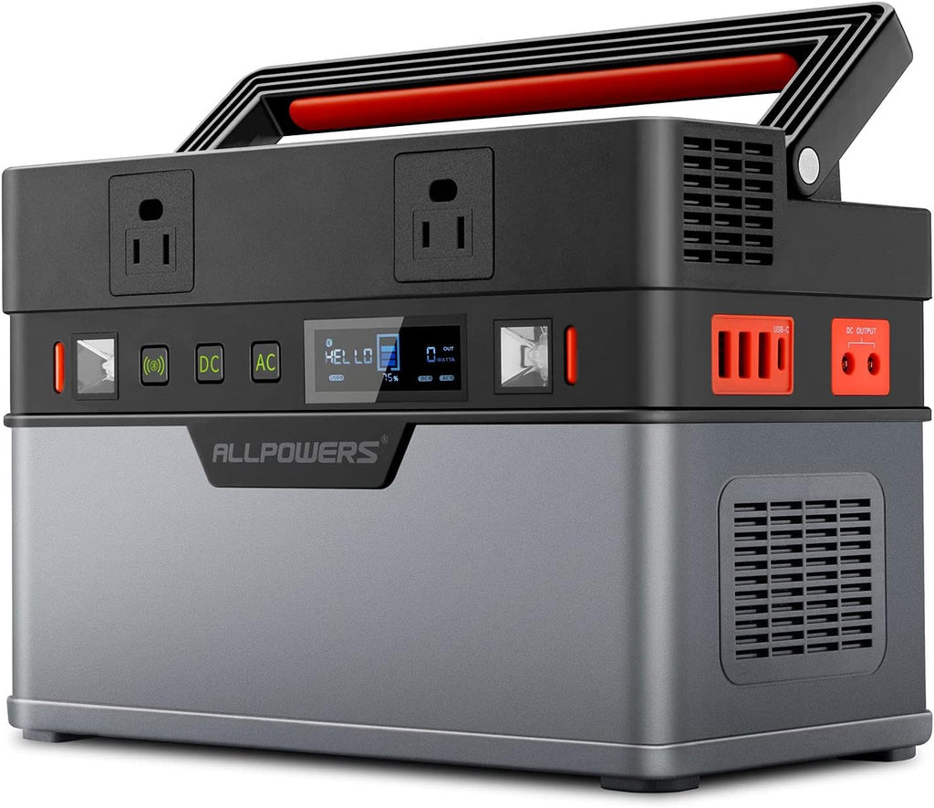 Portable Power Station 500W 606Wh 164000mAh Backup Battery with 2 AC Outlets K824