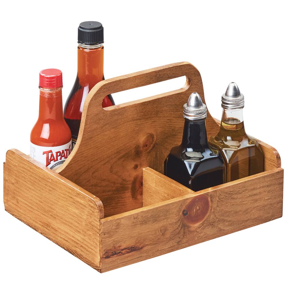 Reclaimed Wood Condiment Caddy with Handle K963997