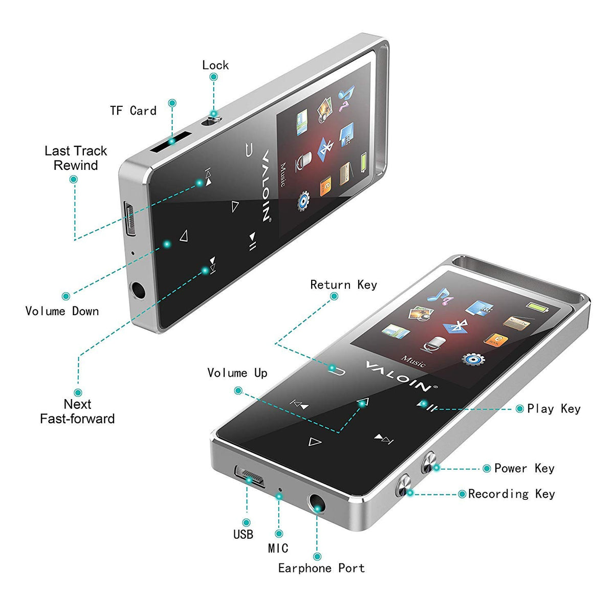 8GB Bluetooth MP3 Player with FM Radio N73645