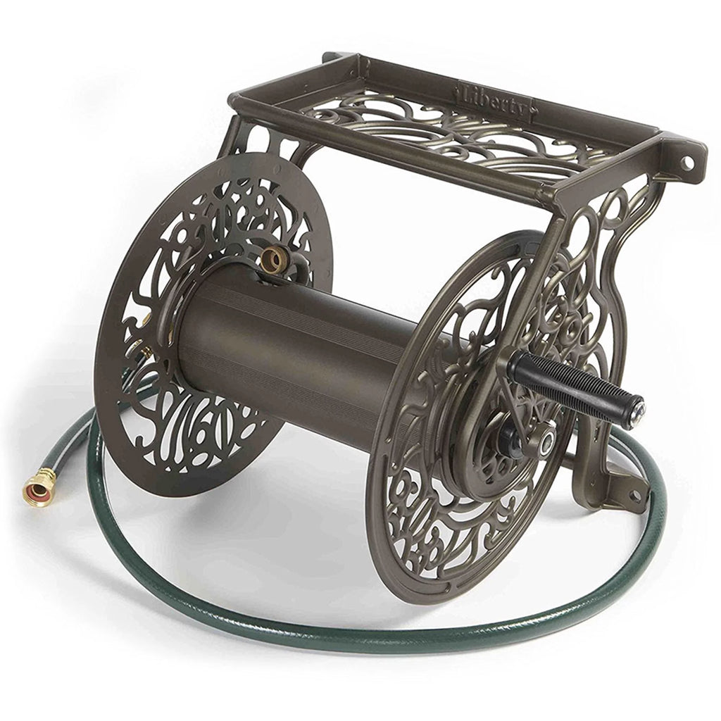 125 Foot Steel Garden Hose Wall Mounted Reel (3 Pack) T2949