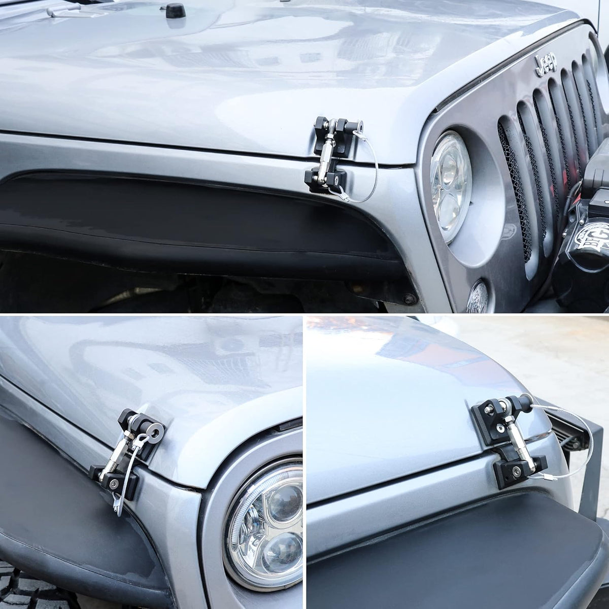 Aluminum Locking Hood Latch Kit 1 Pair E554