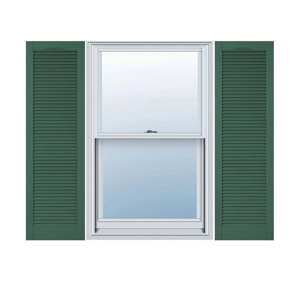 Vinyl Cathedral Top Open Louver Shutters E499254