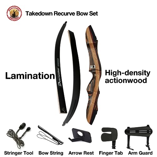 62" Takedown Recurve Bow Set with Laminated Wooden Riser L8187