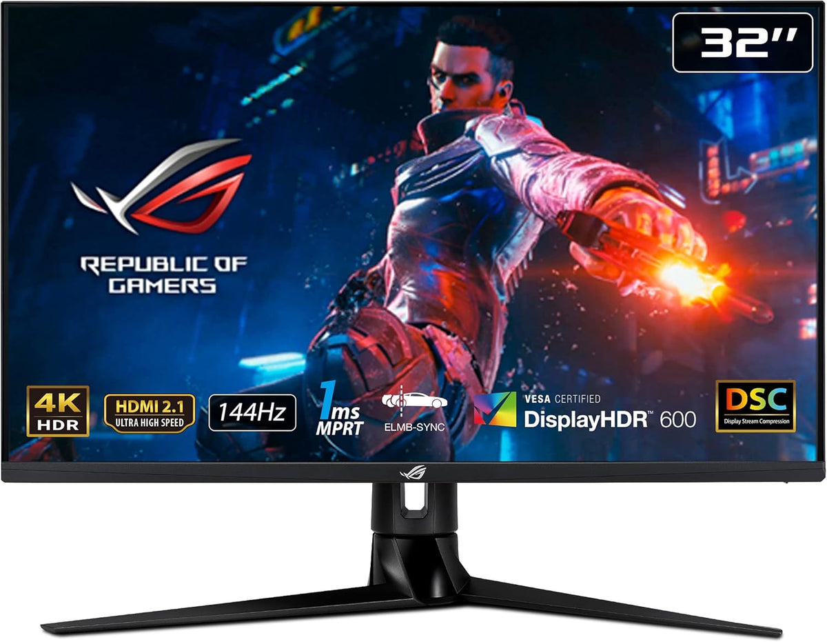 32” 4K HDR 144Hz Gaming Monitor, UHD (3840 x 2160), IPS, 1ms, G-SYNC Compatible, DisplayPort, USB A488021