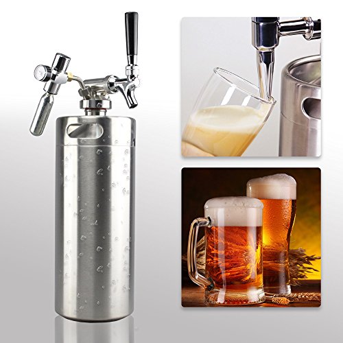 Stainless Steel Mini Keg Dispenser Portable Kegerator Kit (128oz) Z308