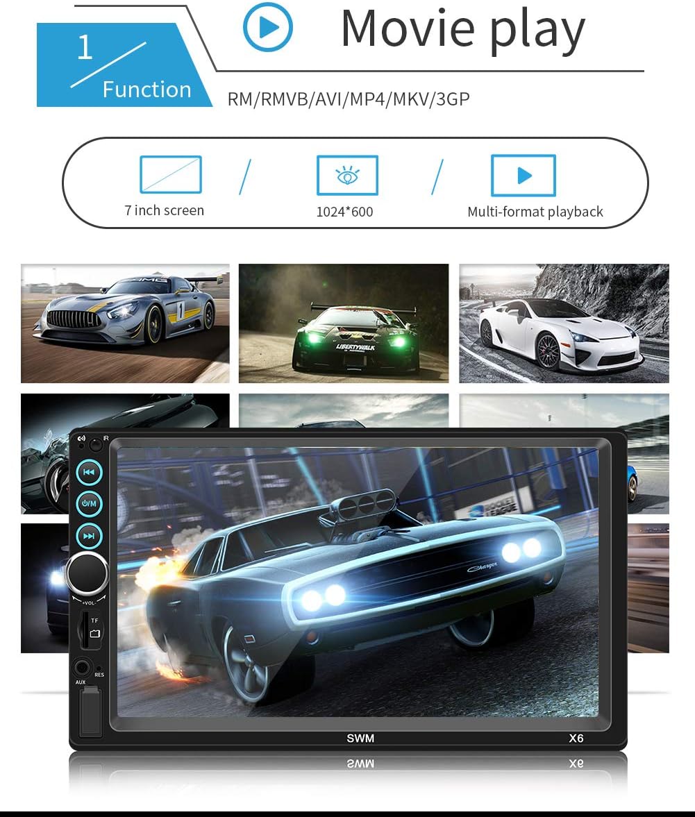 7 Inch Double Din Touch Screen Car Stereo with Backup Camera P289366