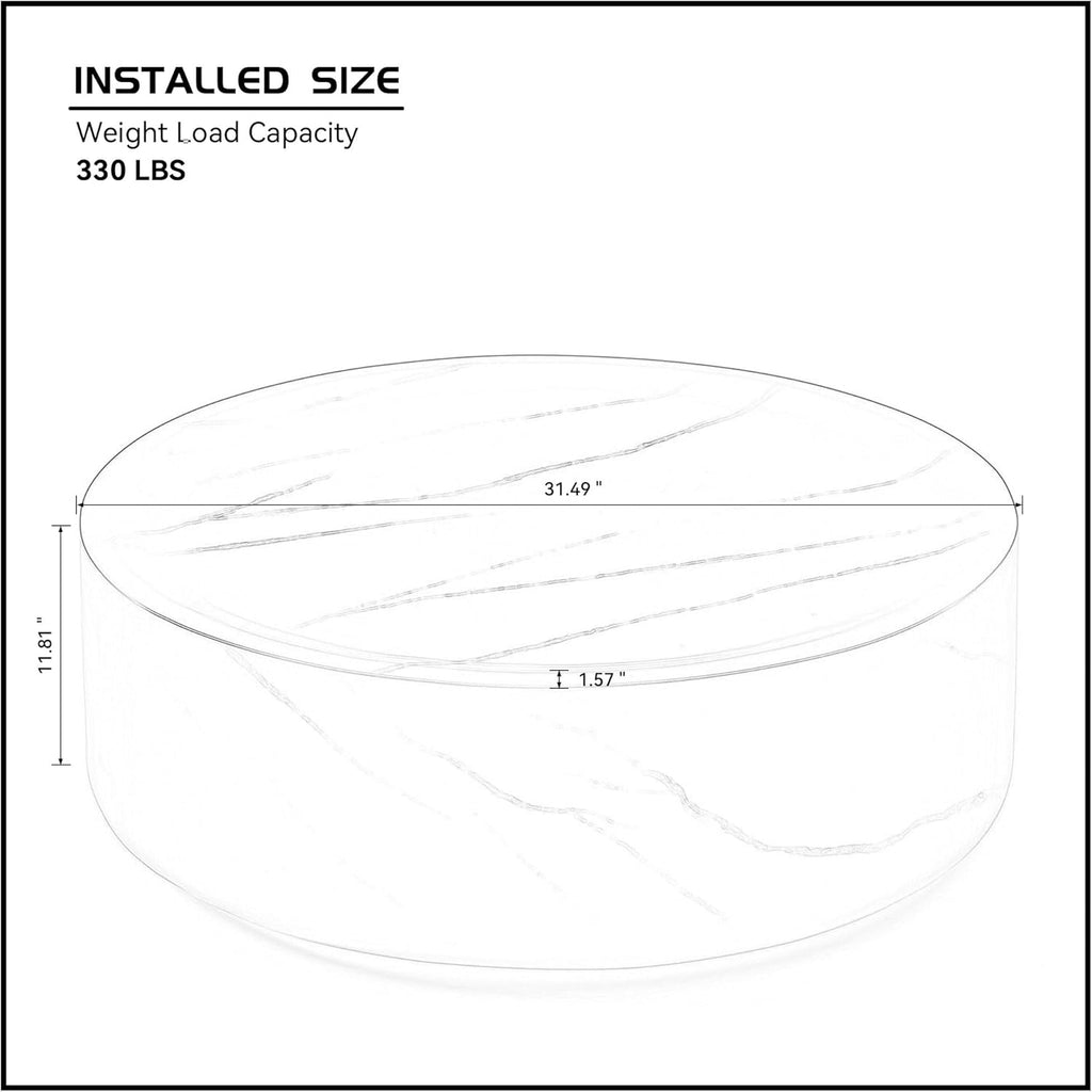 Black Faux Marble Round Coffee Table H564