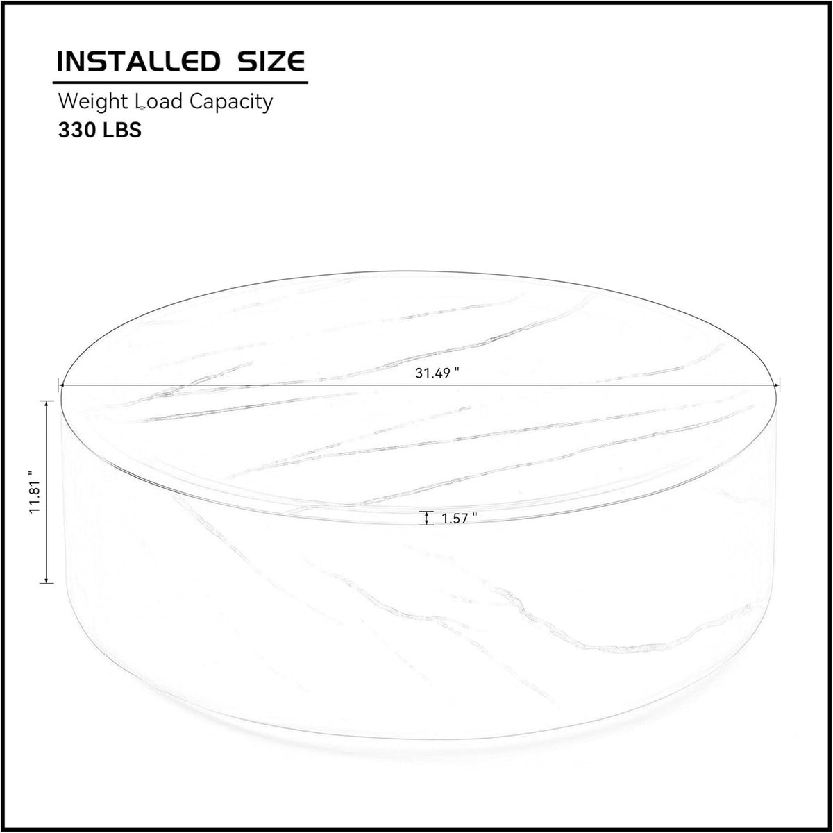 Black Faux Marble Round Coffee Table H564