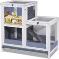 Wooden Guinea Pig Cage with Openable Roofs and Removable Tray O803297