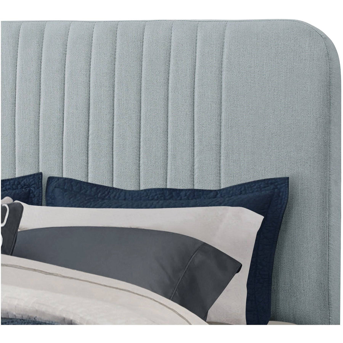 Blue Queen Upholstered Panel Bed G507