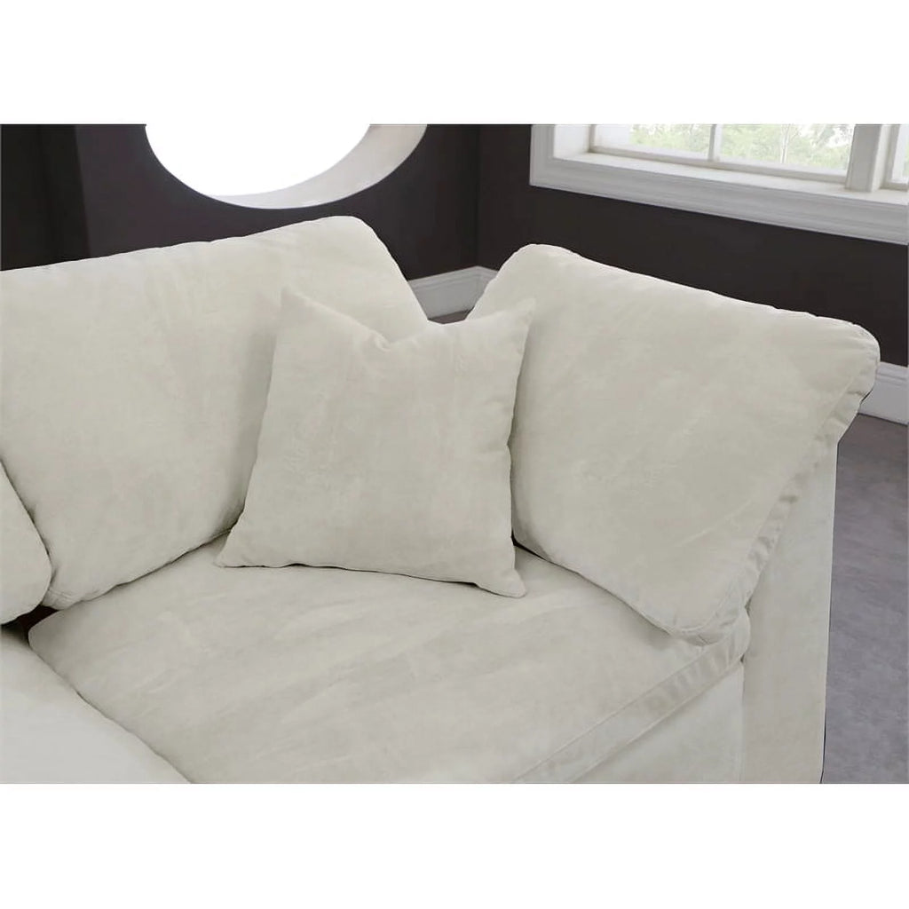 Cream Velvet Modular Sectional Sofa A56743