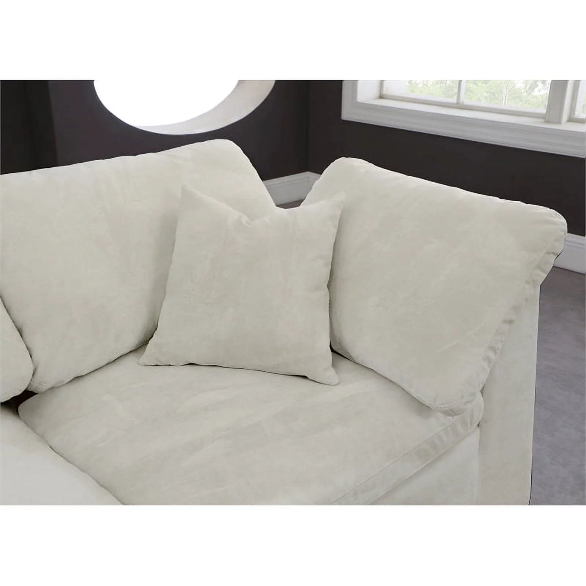 Cream Velvet Modular Sectional Sofa A56743