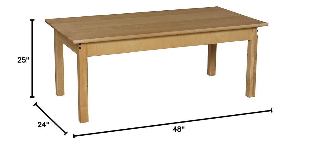 24" x 48" Rectangle Hardwood Table with 24" Legs E29800