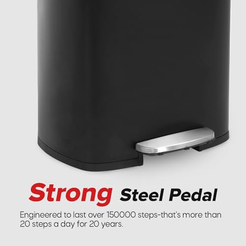 White 13 Gallon Stainless Steel Step Waste Bin F629410
