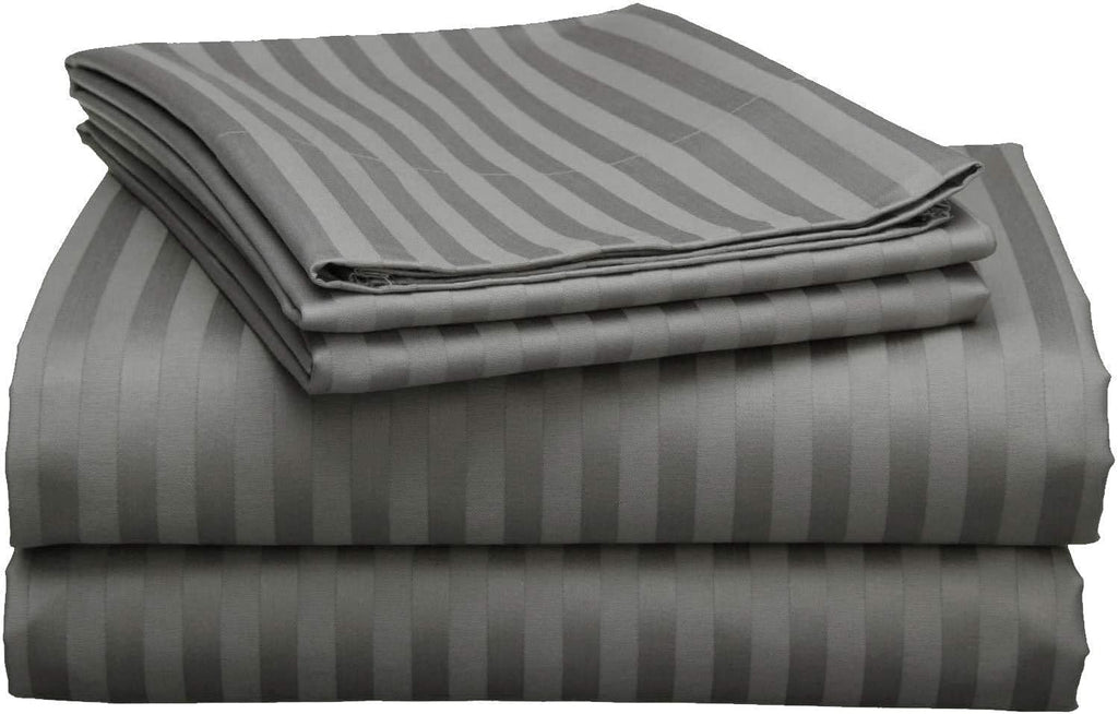 California King 100% Egyptian Cotton Dark Grey 800 Thread Count Sateen Bed Sheet Set W22962