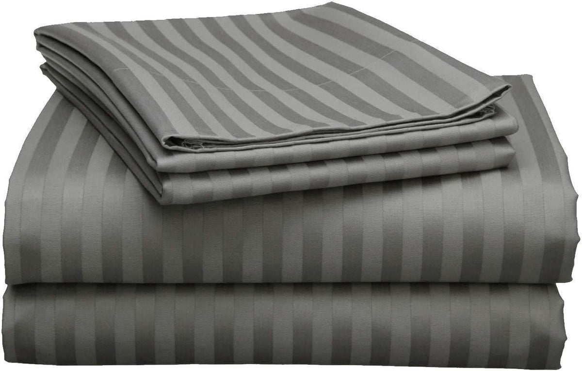 California King 100% Egyptian Cotton Dark Grey 800 Thread Count Sateen Bed Sheet Set W22962