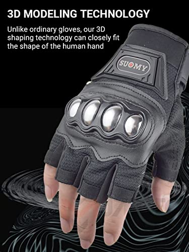 Men Half Finger Motorcycle Gloves with Hard Knuckle W26062