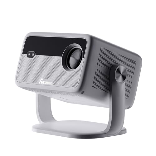 Smart Projector with WiFi and Bluetooth, 600 ANSI Native 1080P, 360° Rotation 4K Support F674