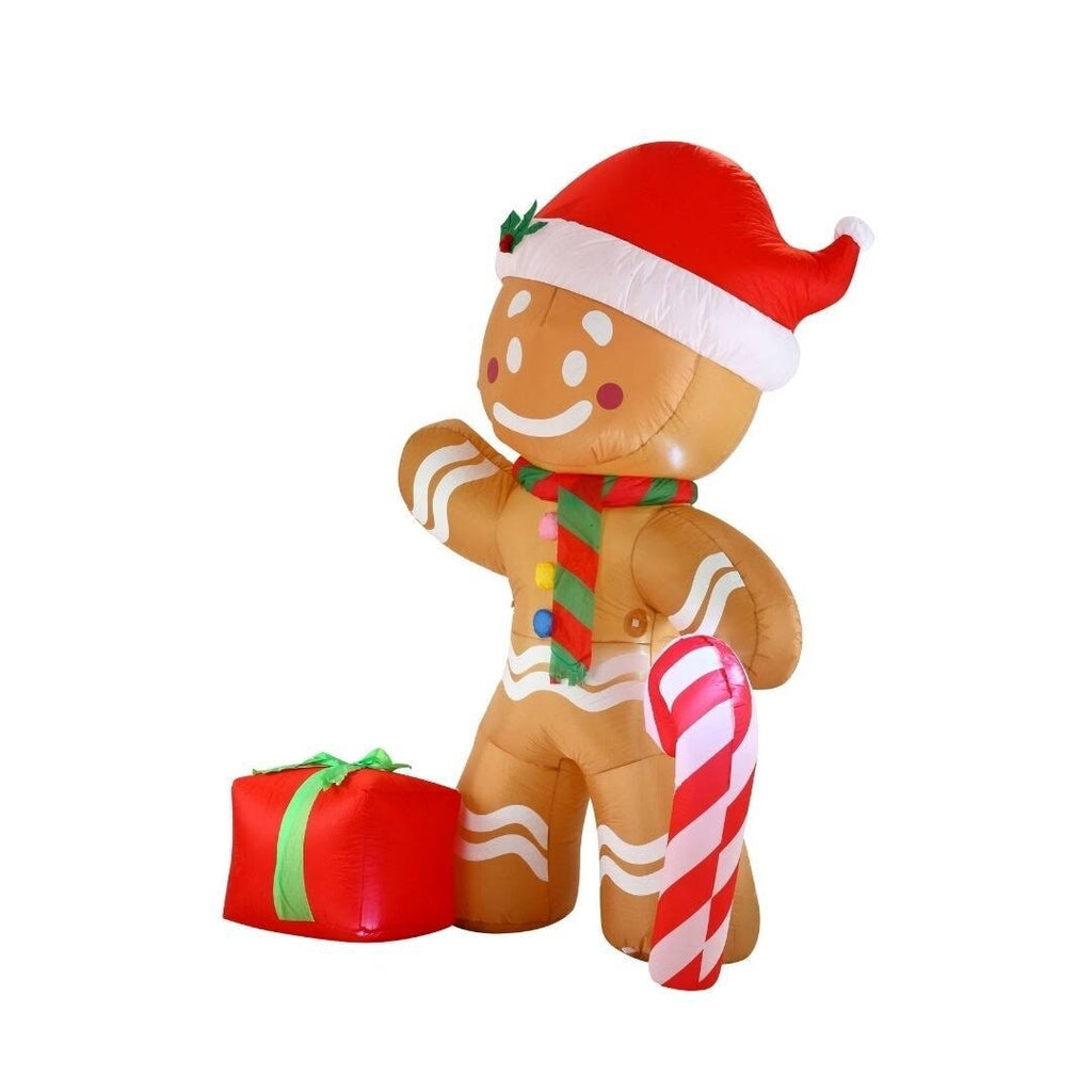 8 ft. Tall Brown Red & White Plastic Gingerbread Man Inflatable I505316