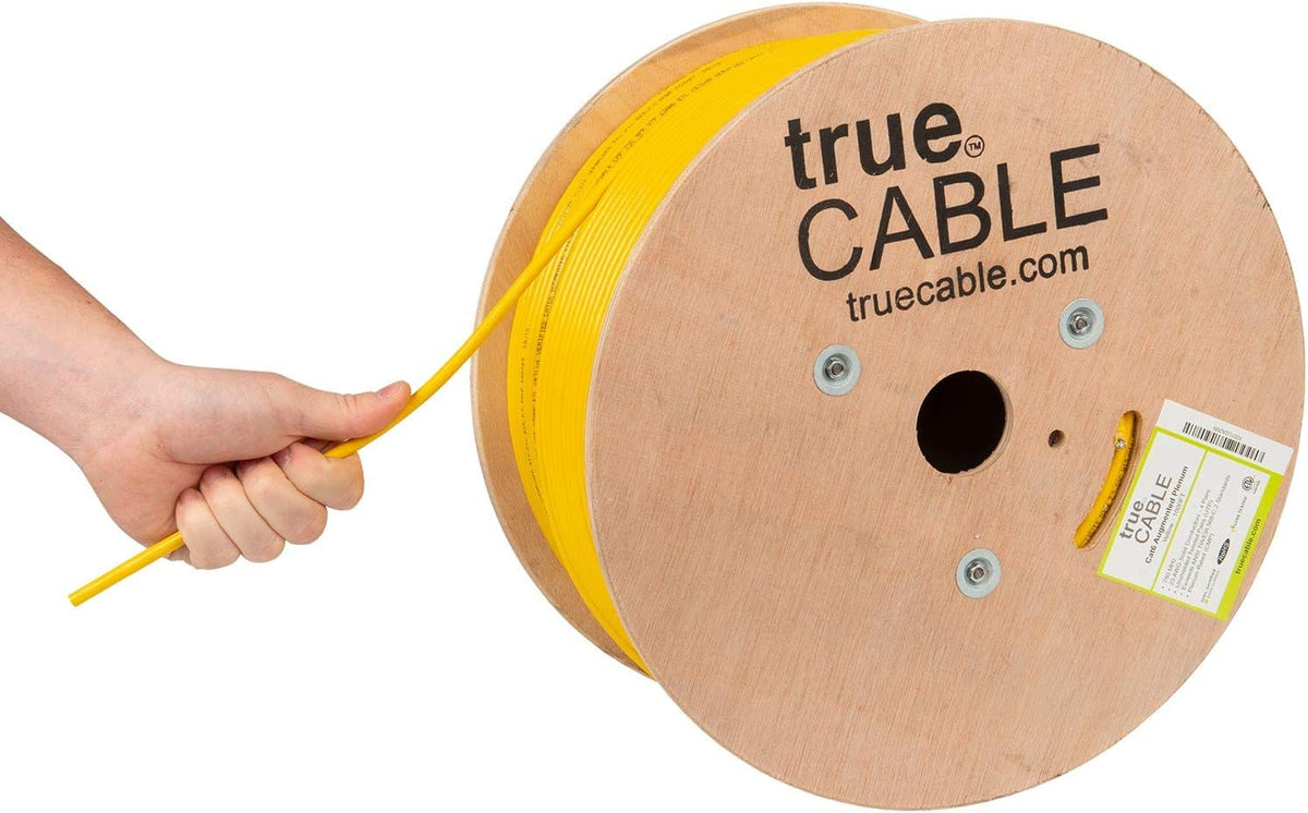 Pink 1000ft Cat6A Plenum Bare Copper Ethernet Cable Z740